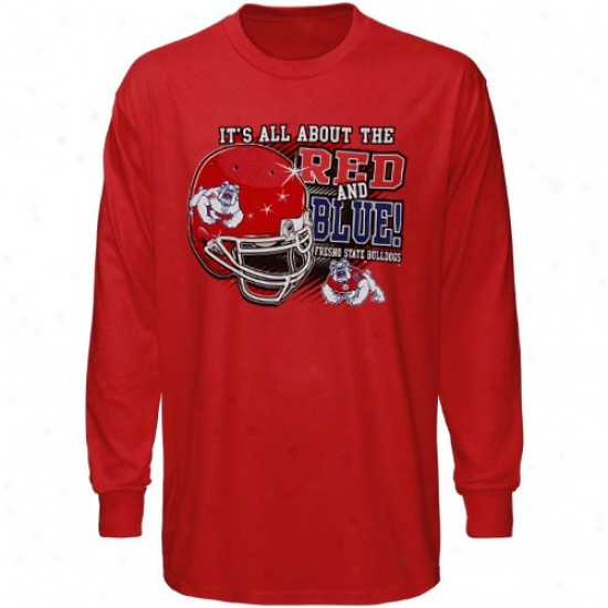 Fresno State Bulldogs Shirts : Fresno Express  Bulldogs Red All About Red & Blue Long Sleeve Shirts