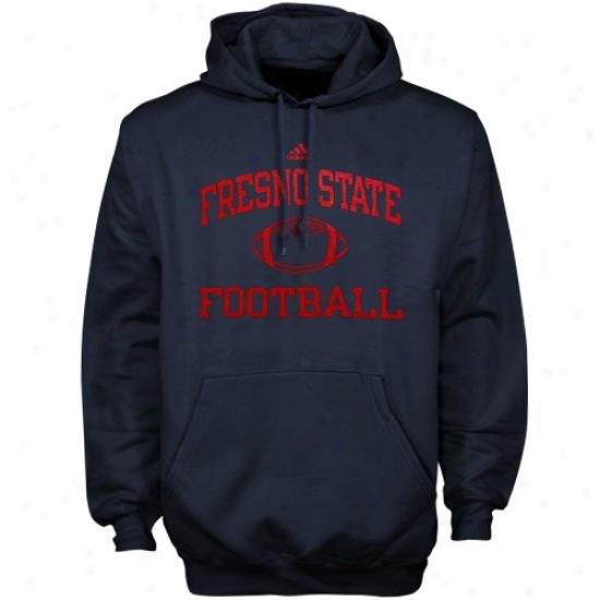 Fresno State Bulldogs Stuff: Adidas Fresno State Bulldogs  Navy Blue Collegiate Hoody Sweatshirt