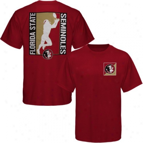 Fsu Seminole T Shirt : Fsu Seminole (fsu) Garnet Two-sided Football T Shirt