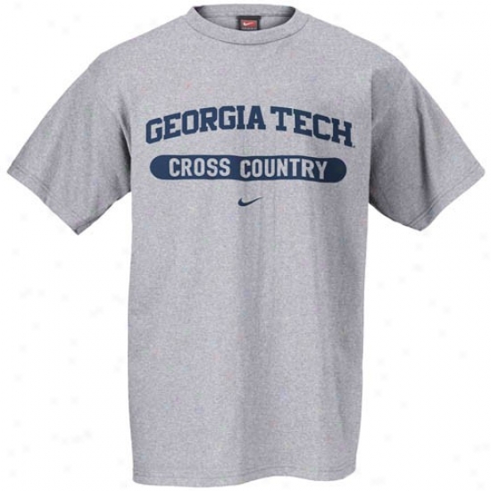 Ga Tech Tshirts : Nike Georgia Tech Yellow Jackets Ash Cross Country Tshirts