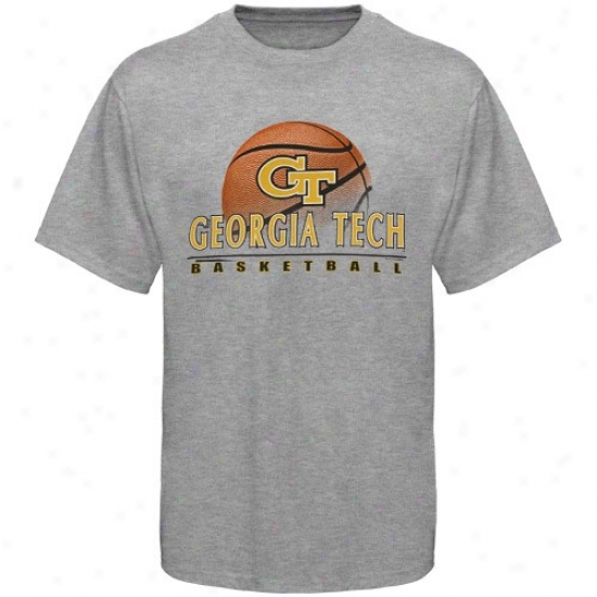 Ga Tech Yellow Jacket Shirt : Georgia Tech Yellow Jackets Ash Basketball Graphic Shirt