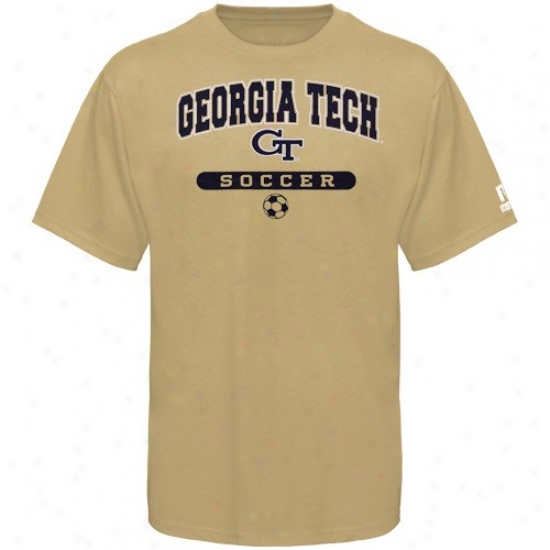 Ga Tech Yellow Jacket T Shirt : Russell Georgia Tech Yellow Jackets Gold Socxer T Shirt