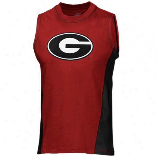 Georgia Apparel: Georgia Red Challenge Sleeveless T-shirt