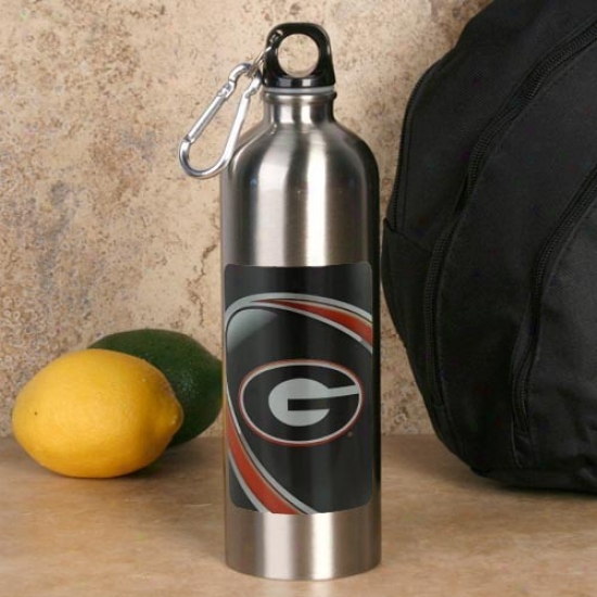 Georgia Bulldogs 750ml Stainless Steel Water Bottle W/ Carabiner Clip