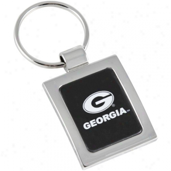 Georgia Bulldogs Brushed Metal Perpendicular Keychain