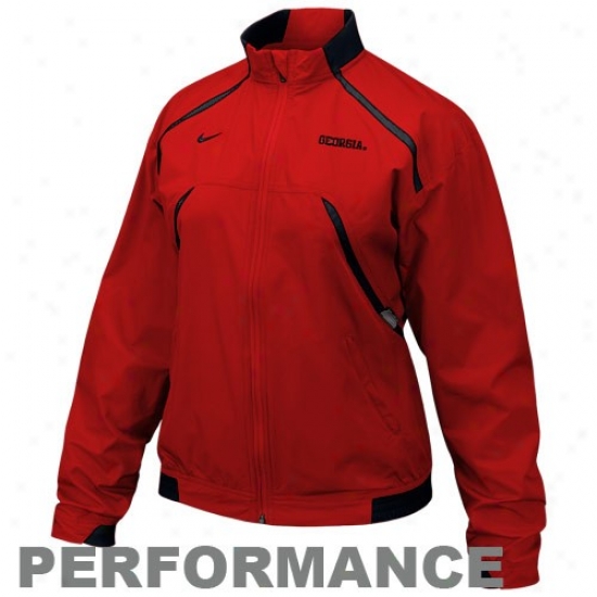 Georgia Bulldogs Jacket : Nike Georgia Bulldogs Ladies Red Fumblerooskie Fuol Zip Performance Jacket