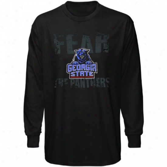 Georgia State Panthers Apparel: Georgia State Pznthers Black Fear Lonv Sleeve T-shirt