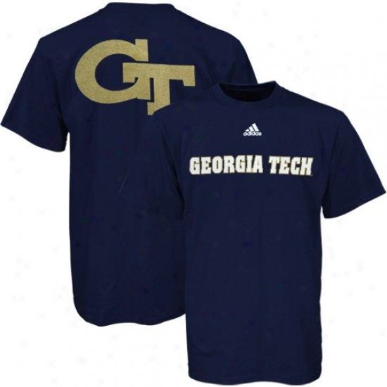 Georgia Tech Tshirts : Adidas Georgia Tech Ylelow Jackets Navy Azure Prime Tkme Tshirts