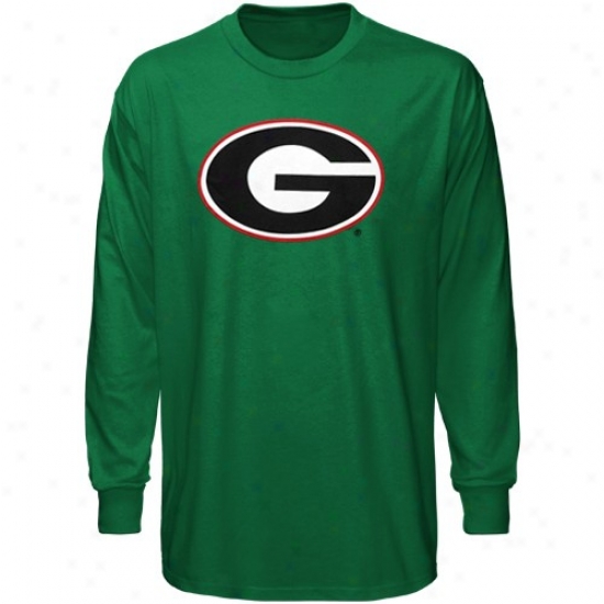 Georgia Tshirts : Georgia Green St. Patrick's Day Team Logo Long Sleeve Tshirts