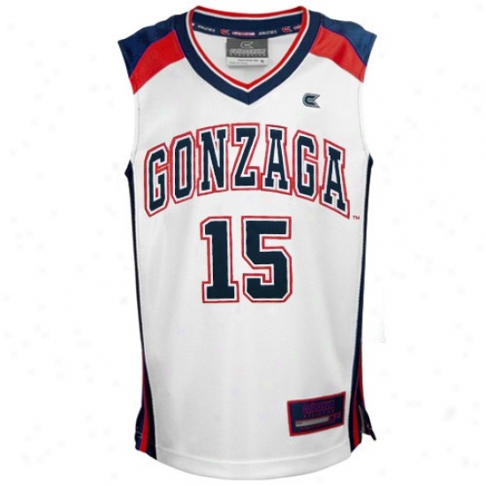 Gonzaga Bulldogs Jersey : Gonzaga Bulldogs #15 White Rebound Basketball Jersey
