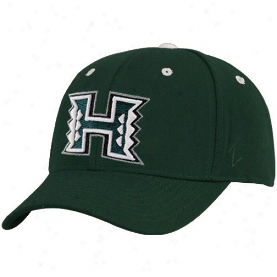 Hawaii Warriors Caps : Zephyr Hawaii Warriors Green Dhs Fitted Caps