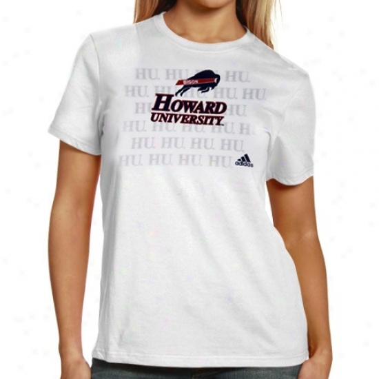 Howard Bison T Shirt : Adids Howard Bison Ladies White Within The Lines T Shirt