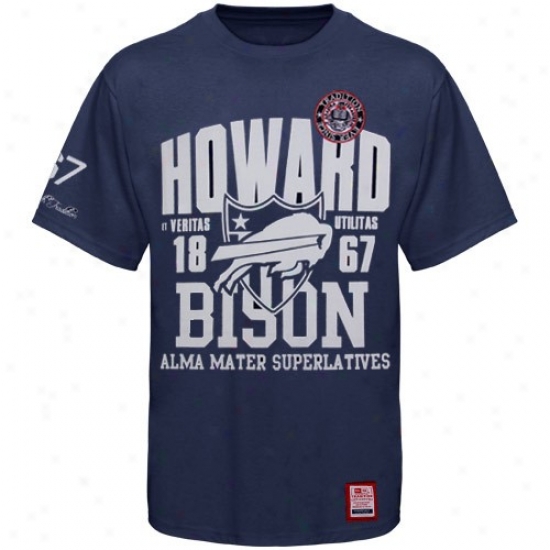 Howard Bison T Shirt : Unaccustomed Era Howard Bison Navy Blue Tailgate Premium T Shirt