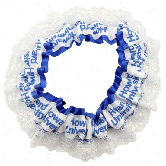 Howard Bison White Team Logo Garter With Lace