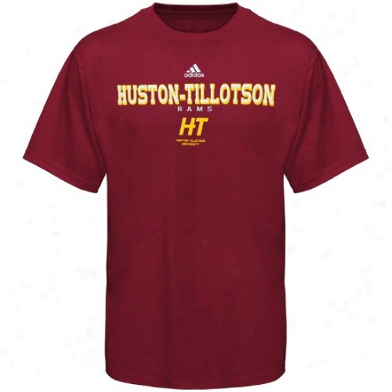 Huston-tillotson University Rams T-xhirt : Adidas Huston-tillotson University Rams Maroon True Basic T-shirt
