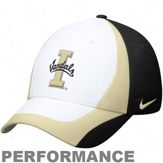 Idaho Vandals Hats : Nike Idaho Vandals Black-gold Legacy 91 Players Accomplishment Swoosh Flex Hats