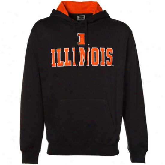 Illinoiq Fighting Illini Sweat Shirt : Illinois Fighting Illini Navy Blue Classic Twill Pullover Toil Shirt