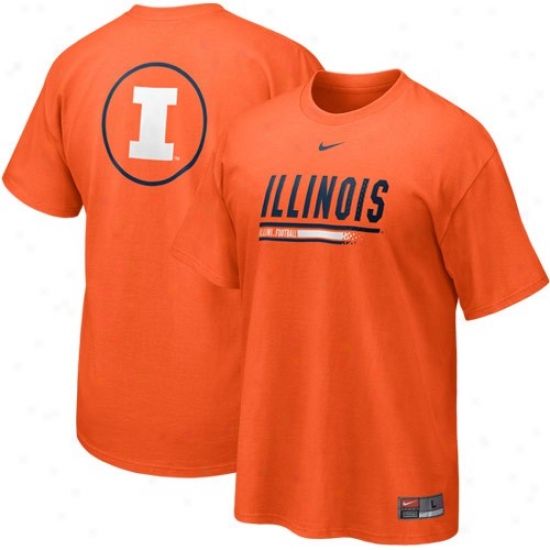 Illinois Fighting Illini Tshirt : Nike Illinois Fightkng Illini Orange 2010 Practice Tshirt