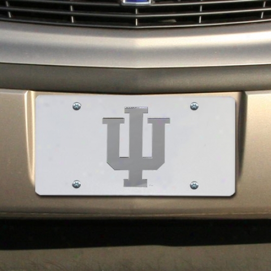 Indiana Hoossiers Satin Mirrored Tezm Logo License Plate