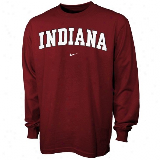 Indiana Hoosiers Shirt : Nike Indiana Ho0siers Crimson College Classic Long Sleeve Shirt