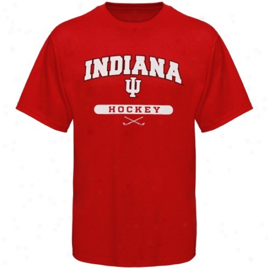 Indiana Hoosiers Shirts : Russell Indiana Hoosiers Crimson Hockey Shirts