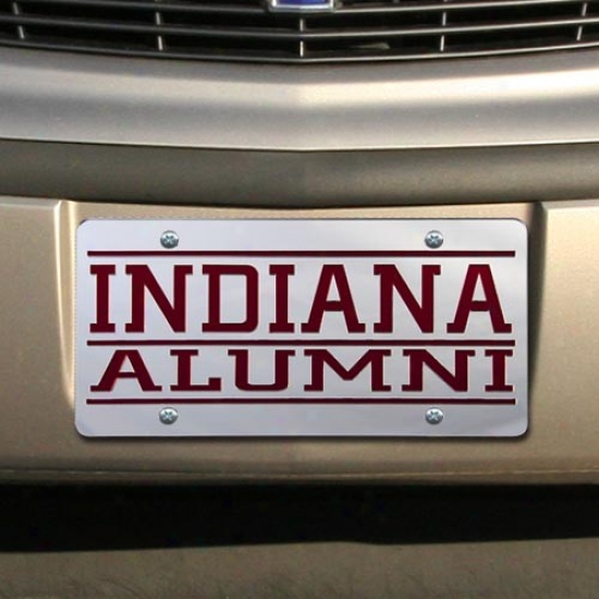 Indiana Hoosiers Silver Mirrored Alumni License Plate