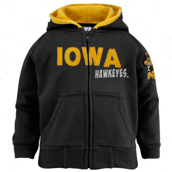 Iowa Hawjeye  Sweatshirt : Iowa Hawkeye  Toddler Black Fury Full Zip Sweatshirt