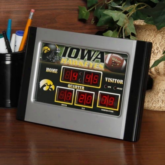 Iowa Hawkeyes Scoreboard Desk Clock