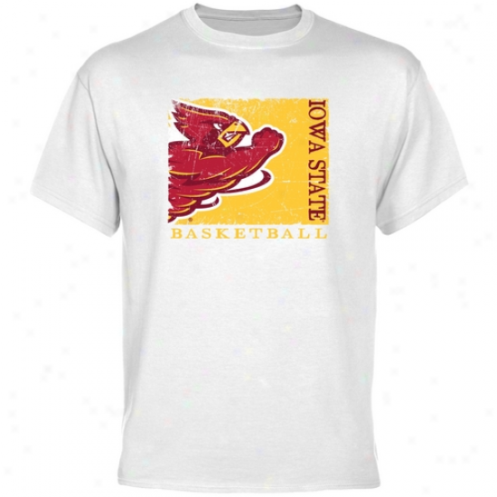 Iowa State Cyvlones T-shirt : Iowa State Cyclones White Sport Stamp T-shirt