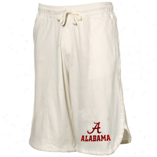 Izkd Alabama Crimson Tide White Jersey Gym Shorts