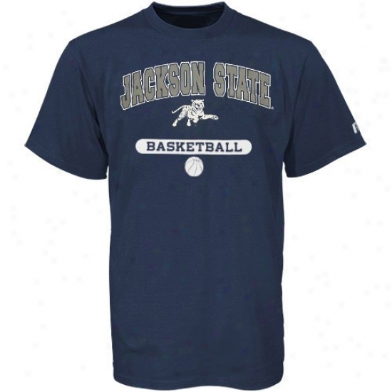 Jackson State Tigers Tees : Russell Jackson State Tigers Navy Blue Basketball Tees