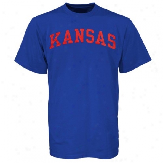 Kansas Jayhawks Shirts : Kansas Jayhawks Royal Blue Vertical Arch Shirts