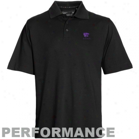 Kansas State Wildcats Cloghes: Cutter & Buck Kansas State Wildcats Black Championship Perormance Polo