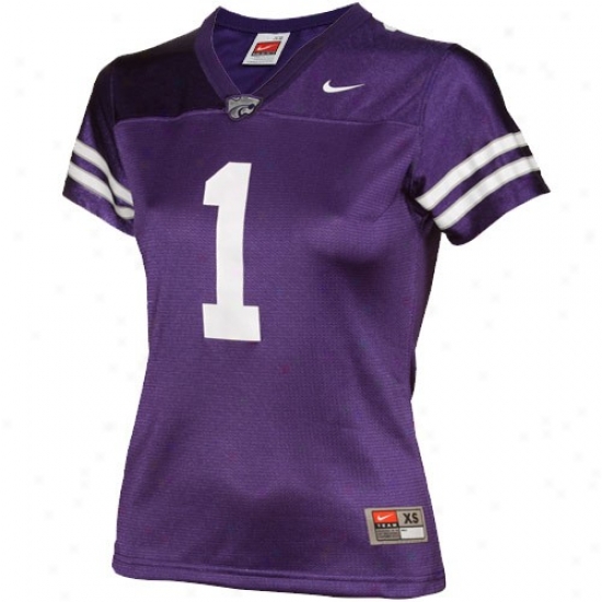 Kansas State Wildcats Jerseys : Nike Kansas State Wildcats #1 Woomen's Replica Football Jerseys - Purple
