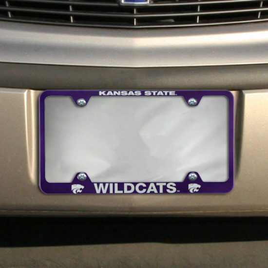 Kansas State Wildcats Purple Engraved Laxity Plate Frame