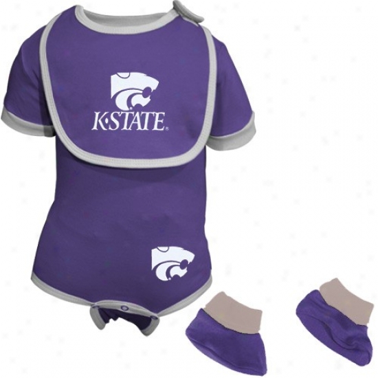 Kansas State Wildcats Purple Infant Football Bib & Booties Set