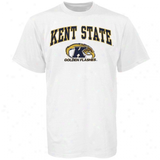 Kent State Bright Flashes Shirts : Kent State Golden Flashes White Bare Esssentials Shirts