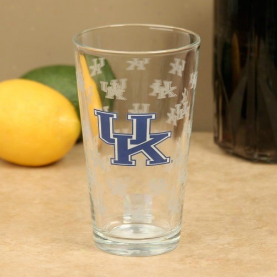 Kentucky Wildcats 16oz. Satin Etch Pint Glass