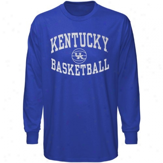 Kentucky Wildcats Shirts : Kentucky Wildcats Royal Blue Reversal Long Sleeve Basketball Shirts