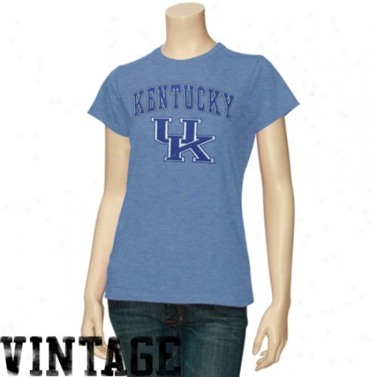 Kentucky Wildcats Tee : Kentucky Wildcats Ladies Royal Blue Big Arch N' Logo Vintage Tee