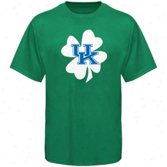 Kentucky Wildcats Tees : Kentucky Wildcats Green St. Patrick's Day Four-leaf Clover Tees