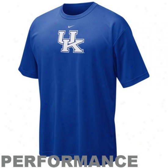 Kentucky Wildcats Tshirts : Nike Kentucky Wildcats Royal Blue Nikefit Logo Performance Tshirts