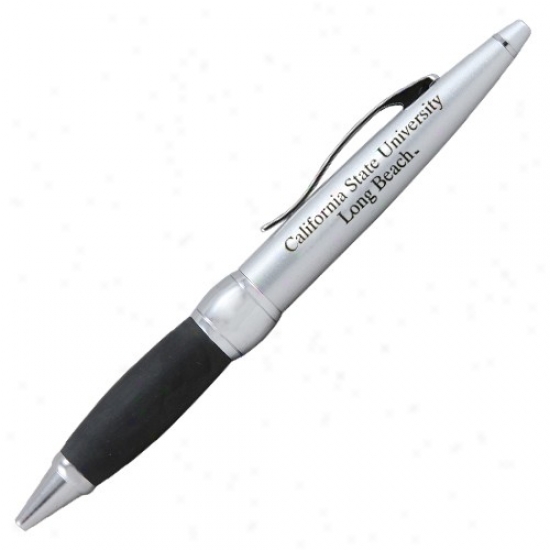 Long Beach State 49ers Brushed Silver Twist Ballpoint Pen