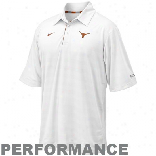 Longhorns Golf Shirts : Nike Longhorns Wjite Performance Golf Shirts