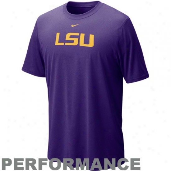 Louisiana State Tiger T-shirt : Nike Louisiaja State Tiger Purple Legend Logo Performance T-shirt