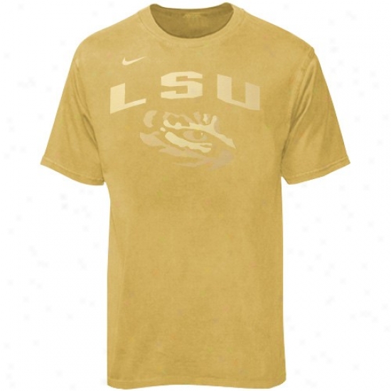Louisiana State Tiges Shirts : Nike Louisiana State Tiges Gild Discharge Washed Shirts