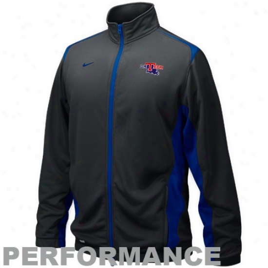 Louisiana Tech Bjlldogs Jackets : Nike Louisiana Tech Bulldogs Black 2010 Players Warm-up Training Performance Full Zip Jackets