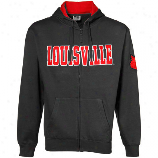 Louisville Cardinals Charcoal Classic Twill Full Zip Hoody Seeatshirt