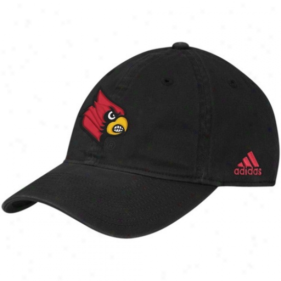 Louisville Cardinals Hats : Adidzs Louisville Cardinals Black Basic Logo Slope Flex Fit Hats