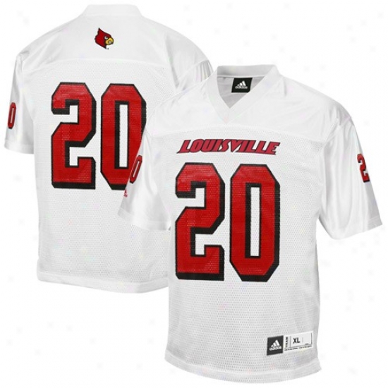Louisville Cardinals Jerseys : Adidas Louisville Cardinals #20 White Replica Football Jerseys